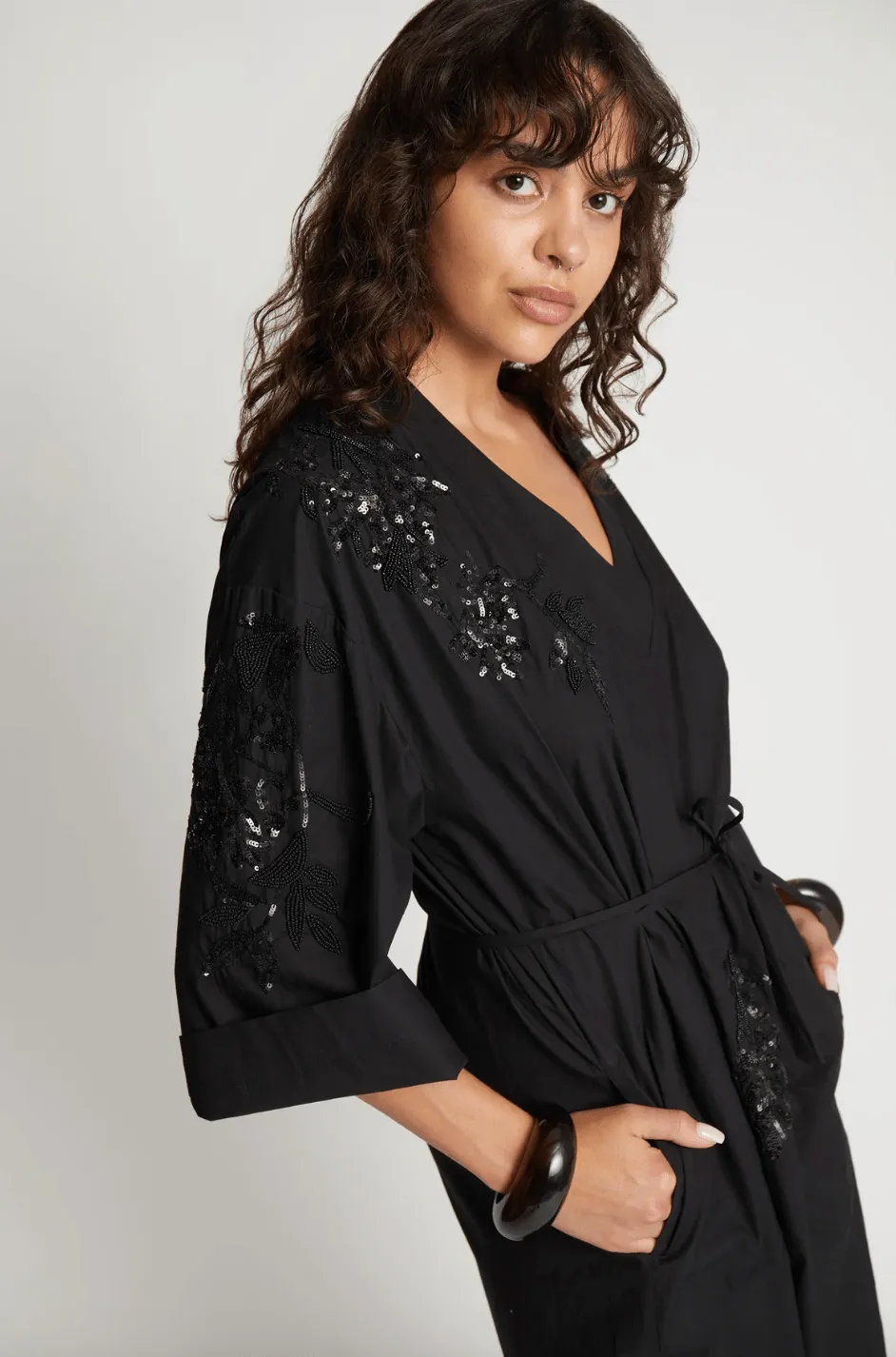Syrus Black Beaded Dress