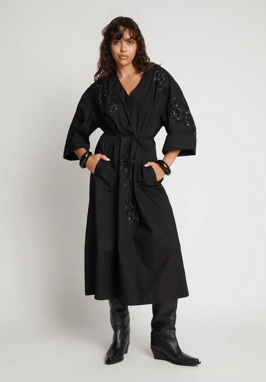 Syrus Black Beaded Dress