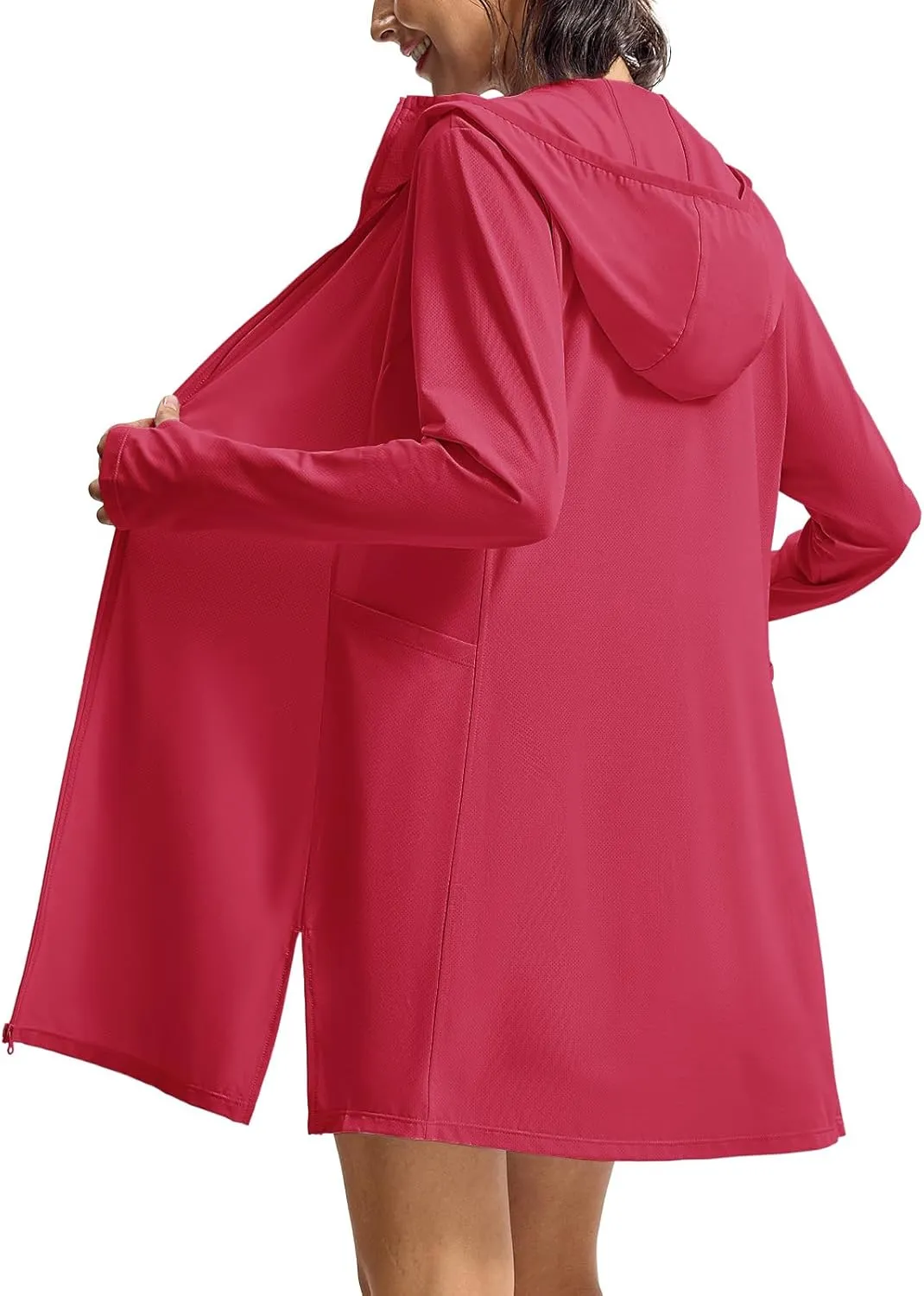 TBMPOY Women's Swim Cover Up UPF 50  Sun Protection Long Hoodie Jacket SPF Lightweight Beach Swimwear Coverups 2025