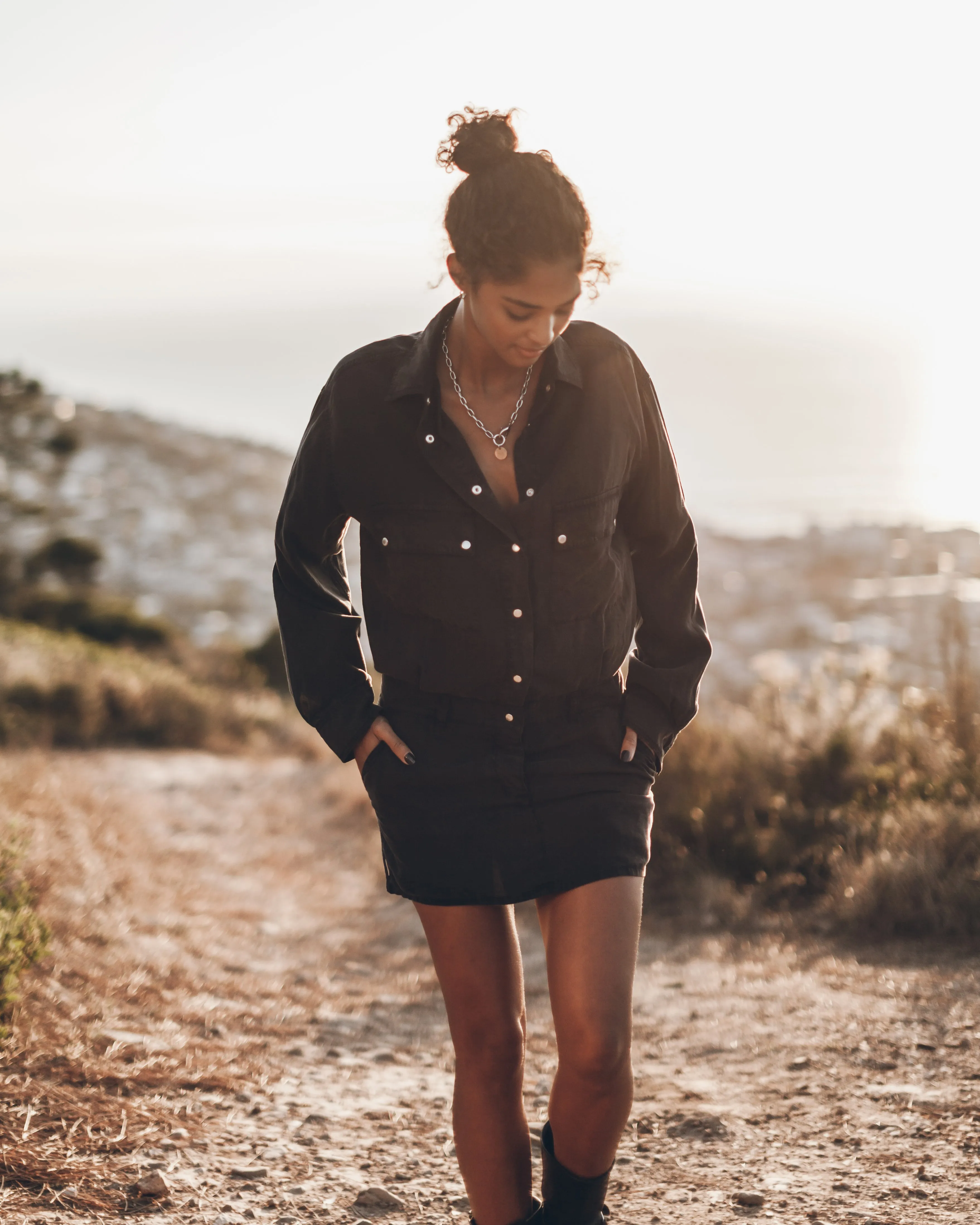 The Dark Pocket Shirt Dress