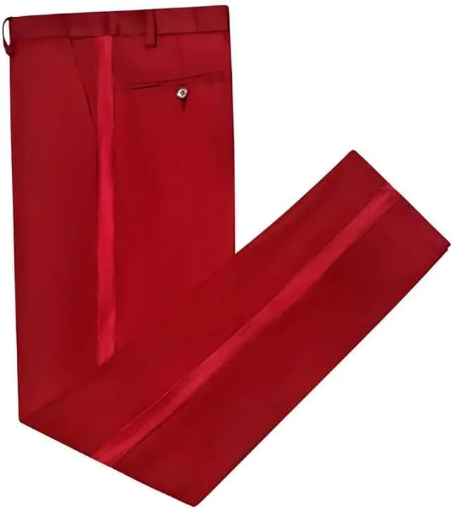 Tux Pant Men's Tuxedo Pants Satin Band Stripe Solid Colors Suit Trousers Trimmed Trousers Man Pant