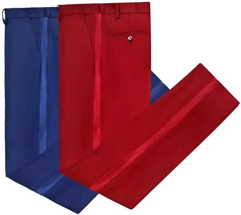 Tux Pant Men's Tuxedo Pants Satin Band Stripe Solid Colors Suit Trousers Trimmed Trousers Man Pant