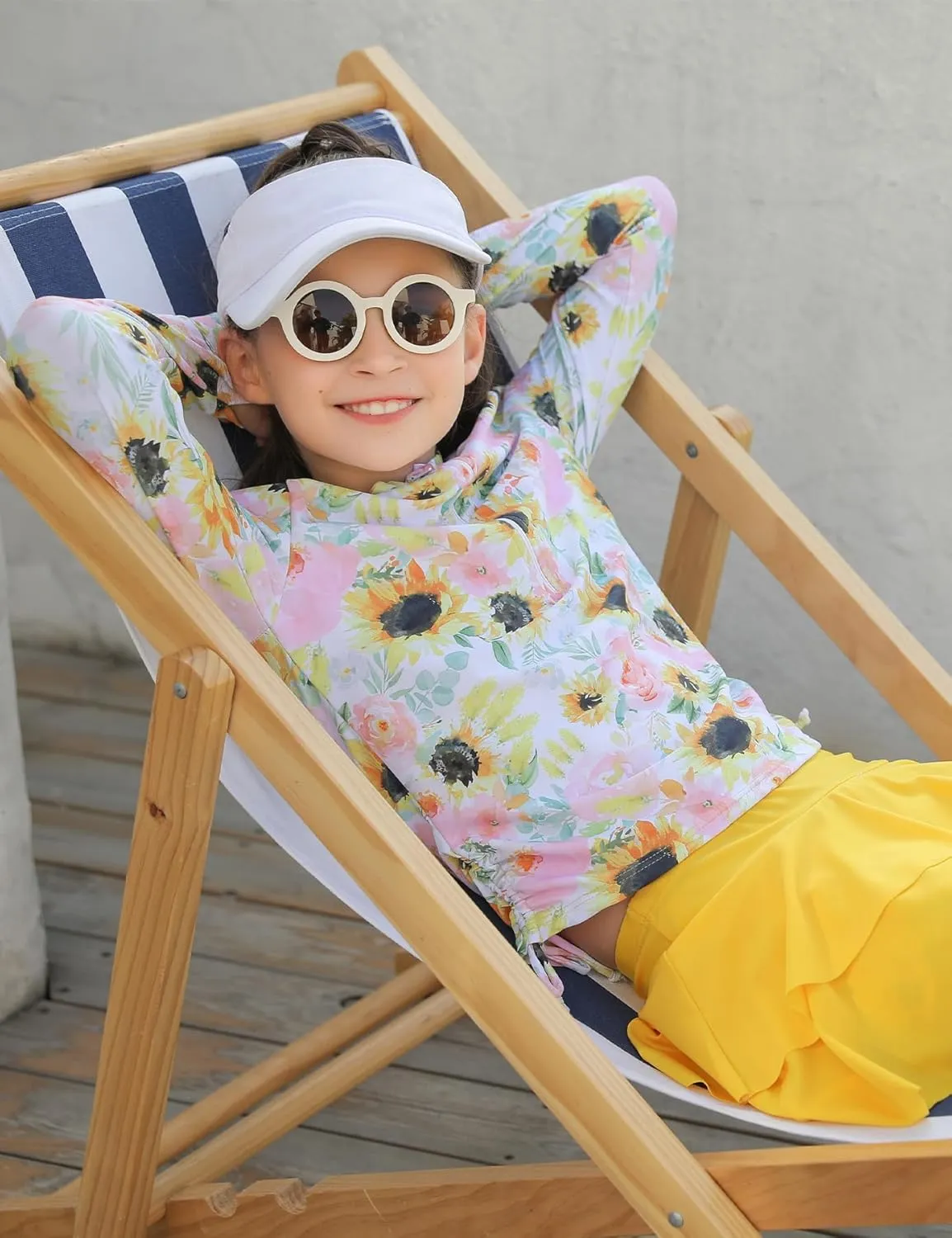 Vogseek 3-12T Girls Rash Guard 2 Pieces Bathing Suit Long Sleeve Swimsuit Swimming Skirt with Shorts Swimwear