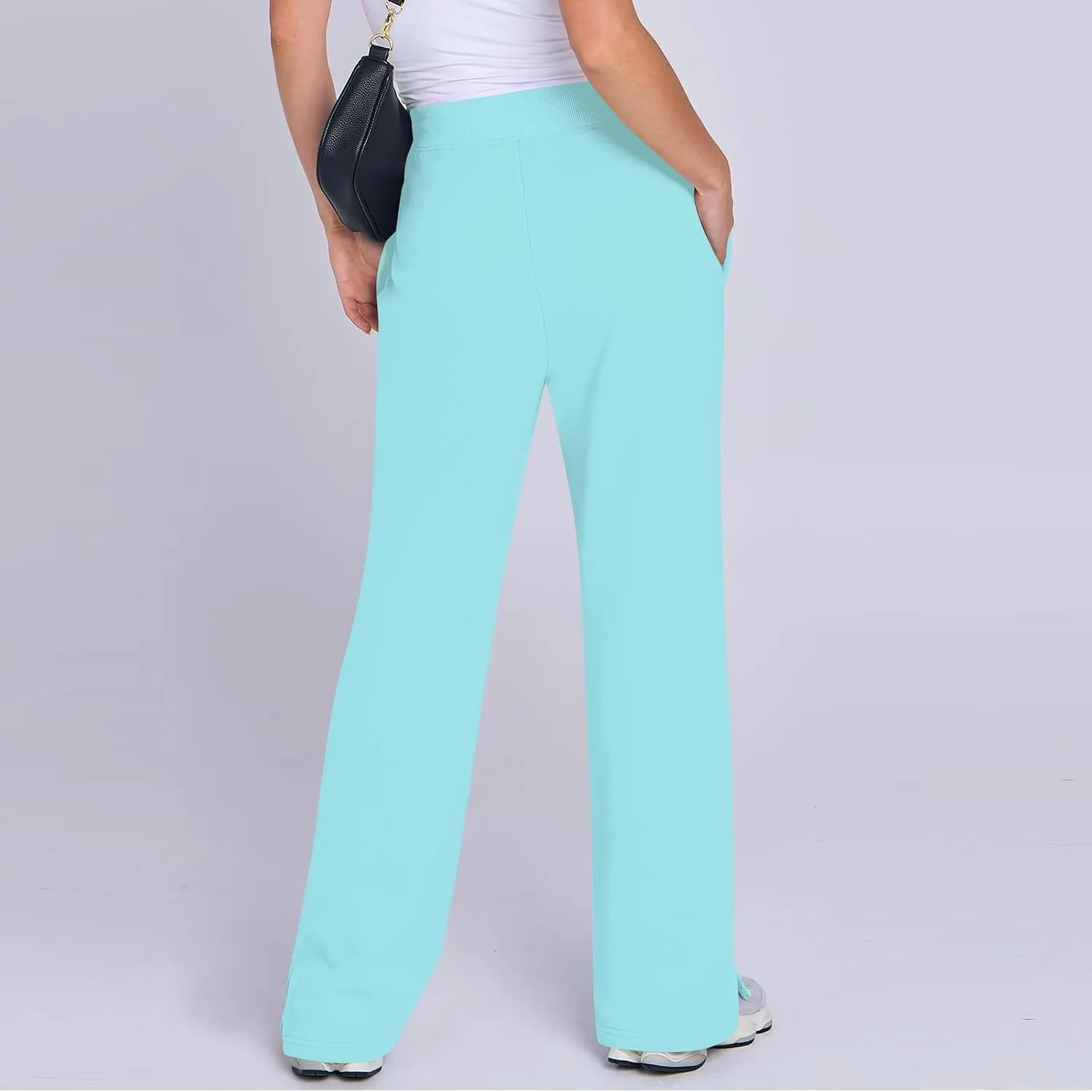 Wide Leg Pants Woman Drawstring High Waist Yoga Pants with Pocket Lightweight Casual Flare Sweatpants Baggy Lounge Pants