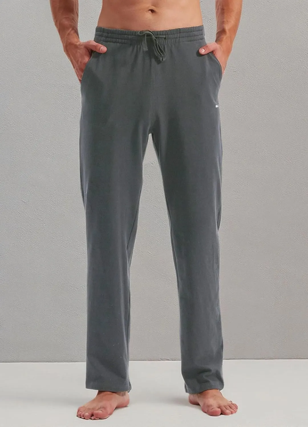 Willit Men's Cotton Yoga Sweatpants Athletic Pants Open Bottom Exercise Lounge Pants Loose Male Sweat Pants with Pockets