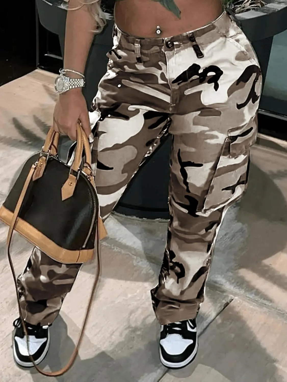 Woman's Camo Cargo Camouflage Pants with Pockets