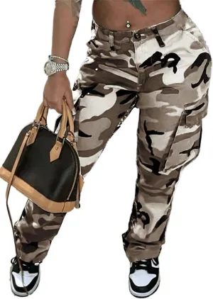 Woman's Camo Cargo Camouflage Pants with Pockets