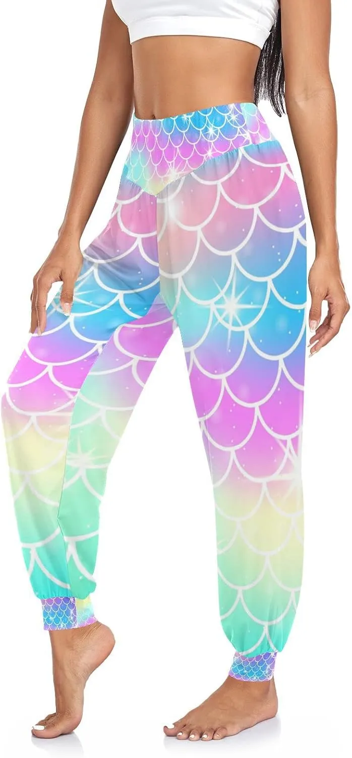 Women Yoga Pants High Waisted Stretch Loose Boho Trousers Sports Dance Harem Pants