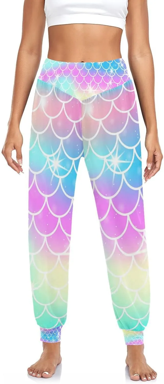 Women Yoga Pants High Waisted Stretch Loose Boho Trousers Sports Dance Harem Pants