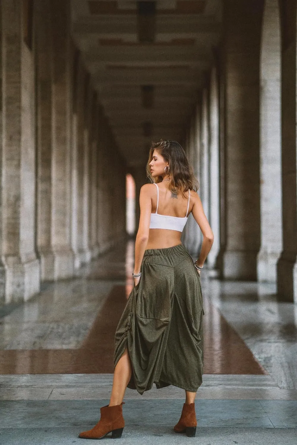 Women's Boho Cotton Harem Pants Comfy Wide Leg Pants Amisha