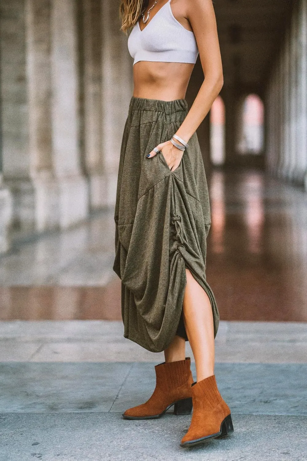 Women's Boho Cotton Harem Pants Comfy Wide Leg Pants Amisha