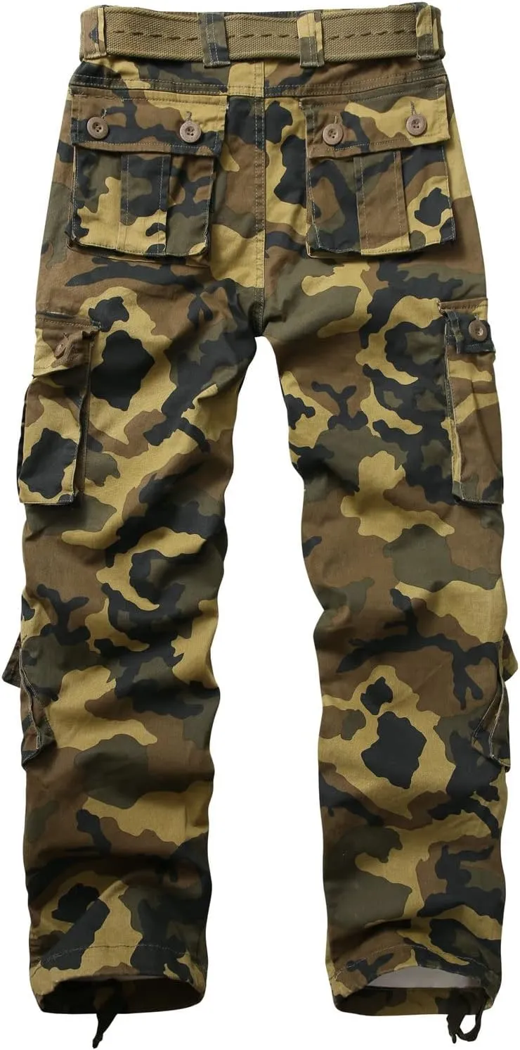 Women's Cotton Casual Military Army Cargo Combat Work Pants with 8 Pocket