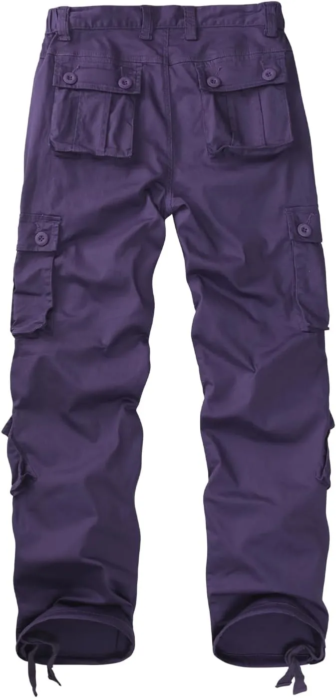Women's Cotton Casual Military Army Cargo Combat Work Pants with 8 Pocket