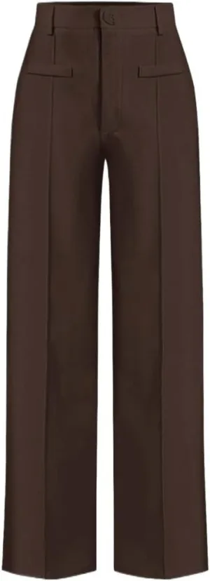 Womens High Waist Straight Leg Pants Zipper Long Pant Trousers For Women
