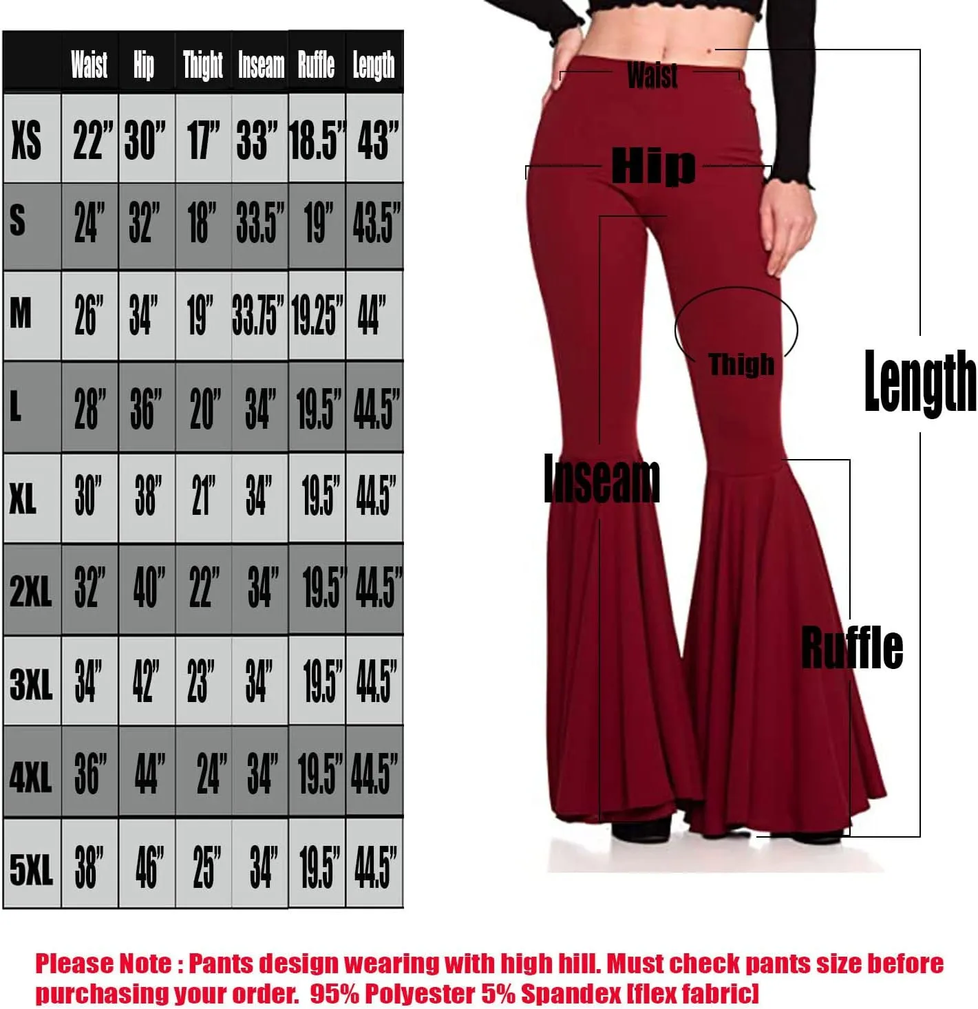 Women's J2 Love Mermaid Ruffle Flare Pants