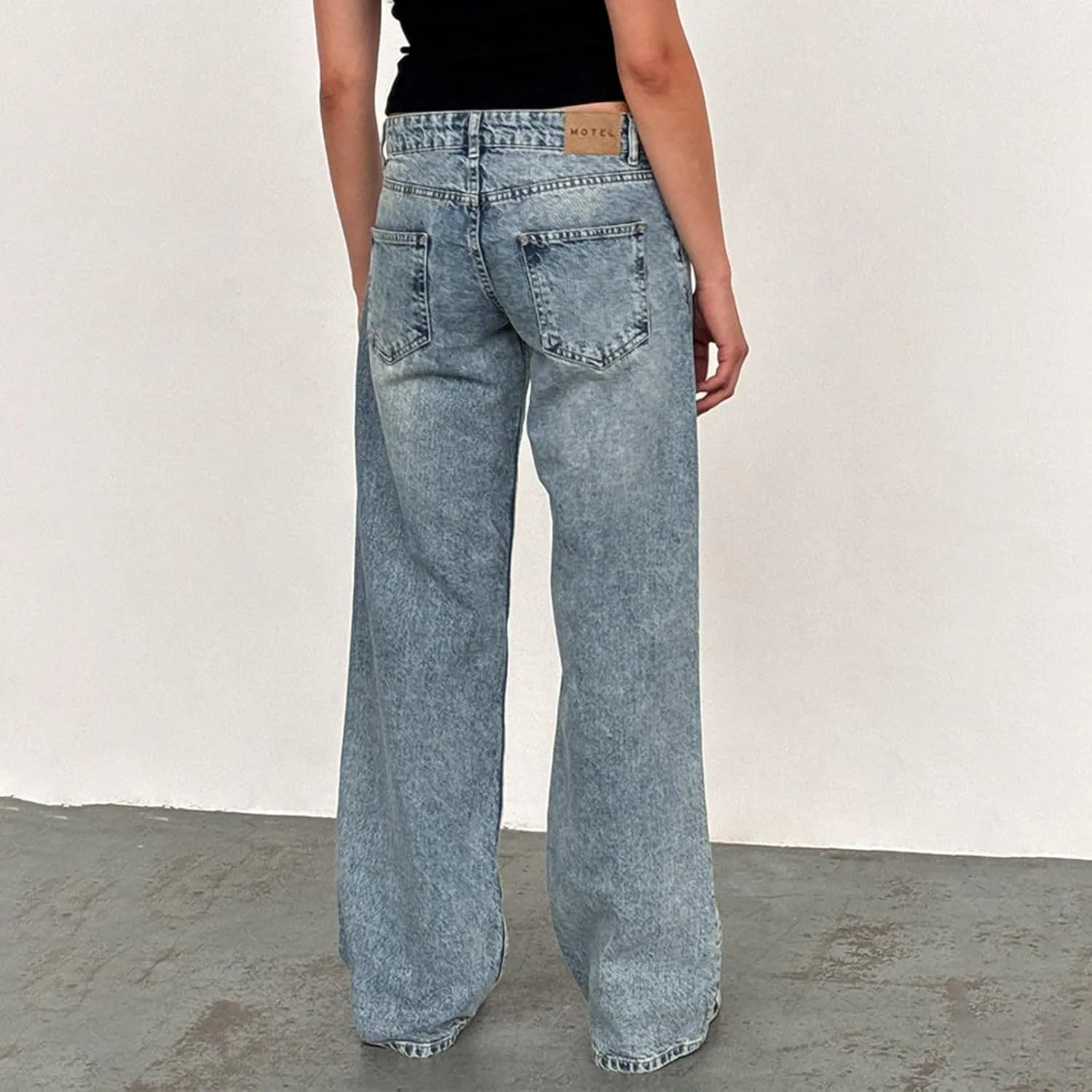 Womens Low Rise Mom Jeans Straight Leg Baggy Loose Fit Demin Pants Streetwear Classic Disco Retro Flared Denim Pants