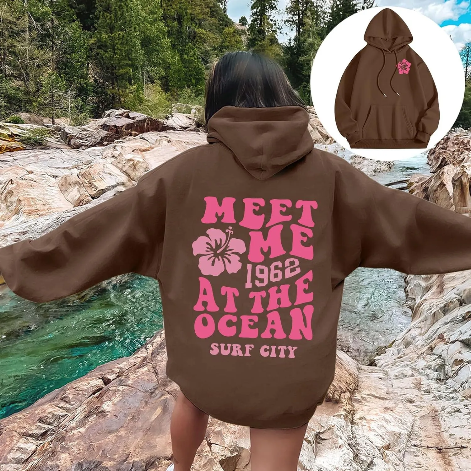Women's Oversize Y2K Hoodies Teen Girls Cute Graphic Preppy Sweatshirts Trendy Long Sleeve Fall Hooded Sportswear