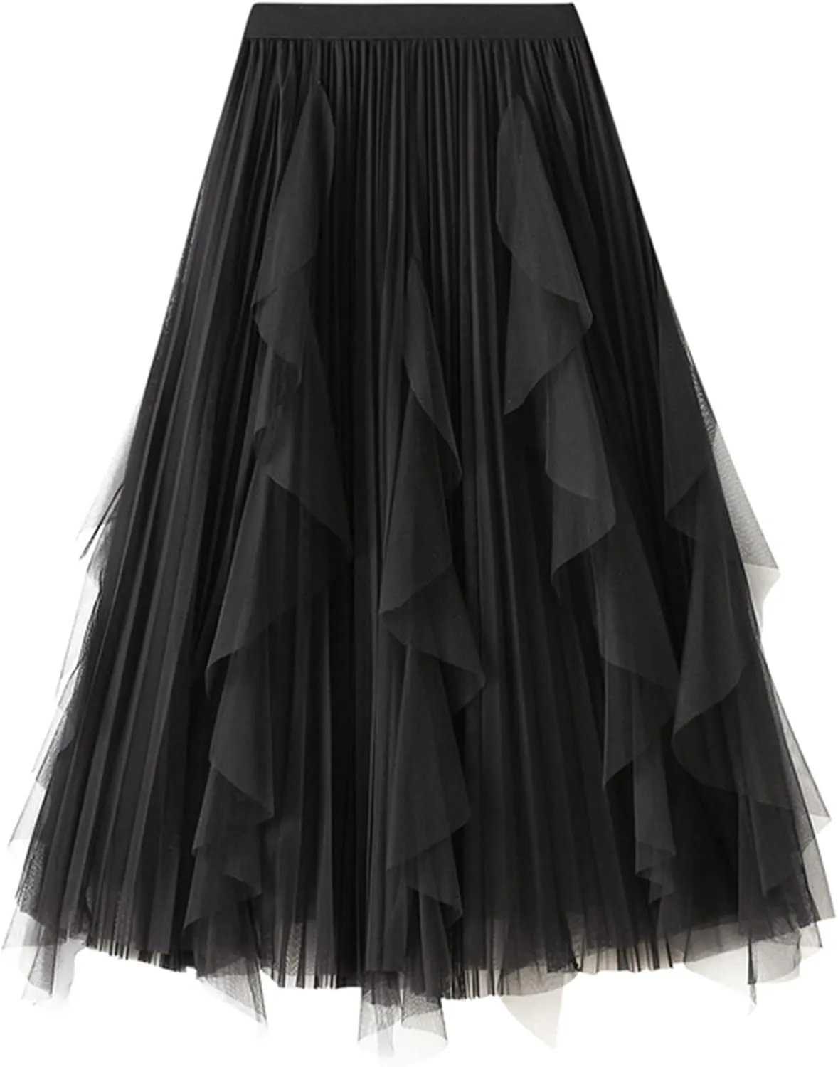 Women's Pleated Skirt Summer Long Beach Skirt Party Skirt Ladies High Waist Pleated A-Line Midi Skirt