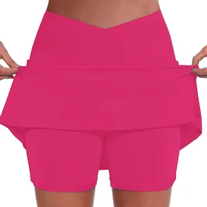 Women's Tennis Golf Skirts High Waisted Yoga Shorts for Workout Athletic Skorts Sports Running Pickleball with Pockets