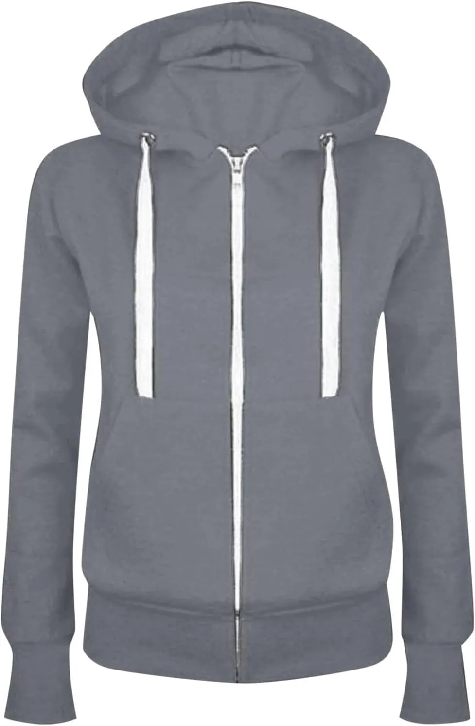 Womens Zip Up Hoodies Lightweight Casual Hoodie Long Sleeve Drawstring Hooded Sweatshirt Fall Outfits with Pockets