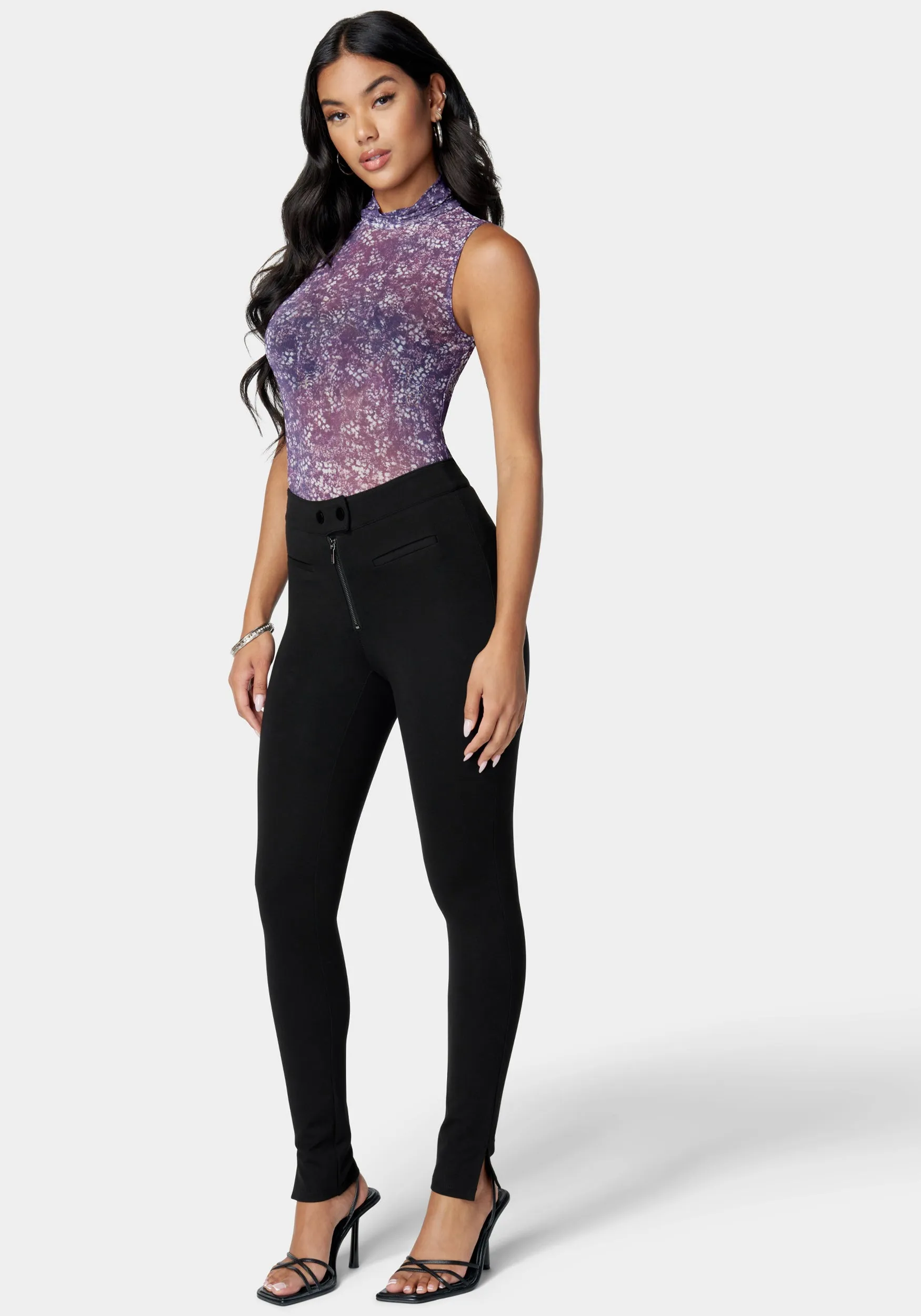 Zip Front Knit Legging